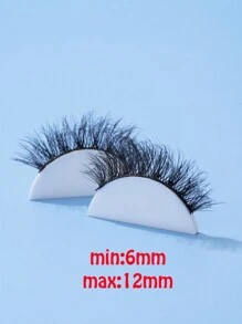7 Pairs/Set Full Strip False Eyelashes, European And American Style, Natural Looking, Dense Volume, Fluffy, Faux 3d Dimensional Effect, Pointed Tail, Very Thin Black Stem, Clearly Separated, Lightweight, Soft, No Burden, Not Irritating, Charming Eye Makeup, Reusable, Essential For Daily And Work Commute, Portable, Easy To Apply, 5-12mm - Black - View 11
