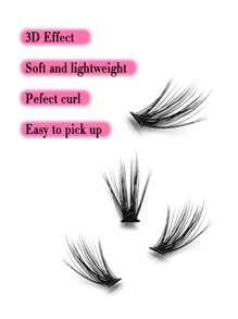 Miss Wink 50D Fluffiga Naturliga 3D Individuella Ögonfransförlängningar 8-16mm Blandade 0.05mm/0.07mm C/D Böjda, 12 Rader 240 Fransar, Vattentäta, Mjuka, Lättviktiga, Handgjorda, För Lätt/Full Makeup, Vardagskläder, Fester, Evenemang, Franskluster, Ögonfranskluster, Individuella Ögonfransar, Fransar, Lösögonfransar - Svart - Visa 5