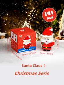 1set Abs Christmas Toy Building Blocks, Santa Claus Stacking Toys, Christmas Holiday Gift Set, Christmas Gift, Christmas Decor Block Toy, Christmas Tree Room Decoration - Multicolor - View 2