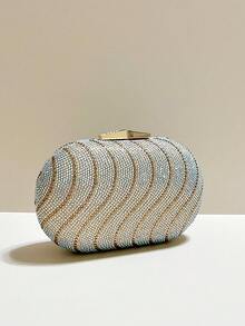 FOLO閃爍亮晶晶，閃亮迷人，優雅精緻女性閃石亮片手拿包晚宴手袋肩袋錢包，適合派對晚宴、小姐姐、女士，完美搭配派對、婚禮、舞會、晚宴/宴會，是女性最佳禮物 - 金色 - 查看 6