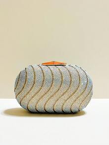 FOLO閃爍亮晶晶，閃亮迷人，優雅精緻女性閃石亮片手拿包晚宴手袋肩袋錢包，適合派對晚宴、小姐姐、女士，完美搭配派對、婚禮、舞會、晚宴/宴會，是女性最佳禮物 - 金色 - 查看 5