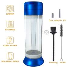 ZHENGHAI Herb & Spice Grinder 3 In 1 Multifunctional Cone Loader Rolling Machine Joint Roller Machine Grinding Filling Storage All in One - Blue - View 7