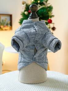 1 件寵物服裝狗和貓聖誕老人爪兩腿連身連帽衫 - 灰色 - 查看 3