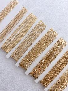 8入組1m長diy鏈條 - 金黃色 - 查看 2