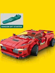 322-341入組/套ABS賽車建築模組玩具,建築模組套裝和辦公室裝飾,生日禮物適用於兒童成年人 - 紅色 - 查看 4