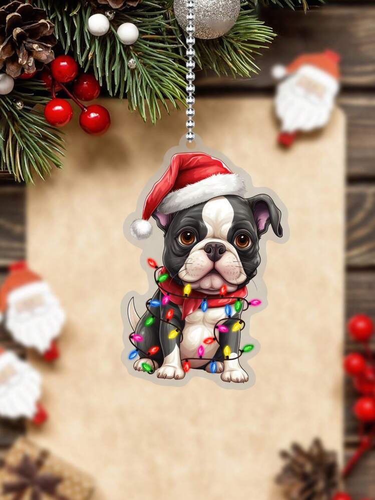犬 黒パグ クリスマスツリー Xmas オーナメント アクリル製 Amazon.co.jp: 犬のクリスマスオーナメント - アクリル製