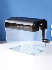 1pc Manual Paper Shredder Mini Portable Hand Shredder For Office And Home, A4 Paper And Credit Card - Black - View 1