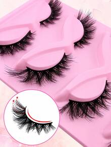 False Eyelashes 5 Pairs Cat Eye Volumized Eyelashes Fluffy Dramatic Look 3D Fox Eye Faux Mink Lashes - Black - View 7