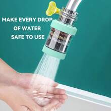 1入組升級版5層廚房通用水龍頭防濺水嘴延長過濾器健康和綠色淋浴噴頭水 - 綠色 - 查看 2