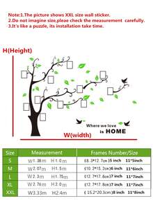 Wall Stickers Photo Frame Tree 3D Acrylic Wall Decals For Sofa TV Background Wall Home Decor DIY Family Photo Frame Wall Stickers 5 Sizes - Silver - View 2