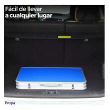 Portable Folding Table With 4 Adjustable Outdoor Chairs 120cm - 藍色 - 查看 6