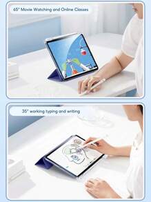 TBTIC Tương thích với Vỏ máy tính bảng iPad Air 5 4 10.9 Pro 11 10th 9th 8th 7th Gen 10.2 Mini 6 Vỏ máy tính bảng có ngăn đựng bút chì Acrylic trong suốt - Màu tím - Xem 11
