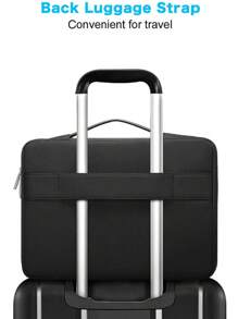 MOSISO 360 Protective Laptop Sleeve Bag Compatible with MacBook Air/Pro, 13-16inch Notebook, Horizontal Bag with Belt&Right Pocket - Hitam - View 4