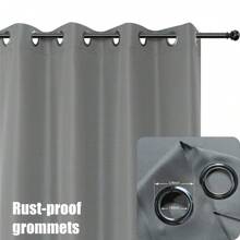 Rideaux D'extérieur Imperméables Pour Patio, Rideaux D'extérieur De Qualité Supérieure Épaisseur De Protection De Vie Privée Pour Porches, Pergolas, Cabanes, Gris
