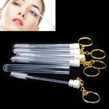 5Pcs Eyelash Brushes In Dust-Proof Tube Containers With Keychain Reusable Micro Lash Combs Case Eyebrow Mascara Wands Spoolies Makeup Tools,Eyebrow Brush,Eyeshadow Brush,Spoolie,Spoolie Brush