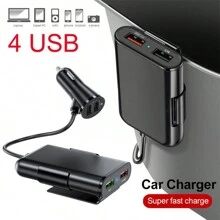 車用充電器 36w 4usb 分線器汽車點煙器插座 Qc 3.0 手機充電電源轉接器適用於椅背充電汽車電子產品 - 彩色 - 查看 10