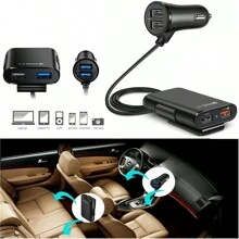 車用充電器 36w 4usb 分線器汽車點煙器插座 Qc 3.0 手機充電電源轉接器適用於椅背充電汽車電子產品 - 彩色 - 查看 1