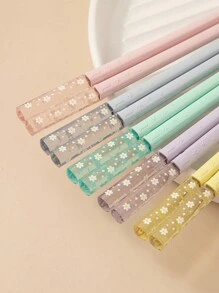 5双/10双简约彩色防滑耐磨筷子，适合日常家居使用、厨房、圣诞礼物 - 彩色 - 查看 4