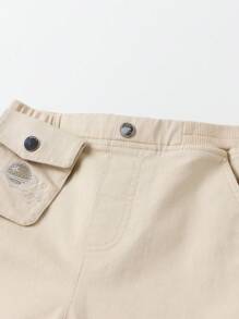 Annil Tween Girl Trousers Spring And Autumn Casual Versatile And Comfortable Cotton Woven Pants Apricot - Apricot - View 4