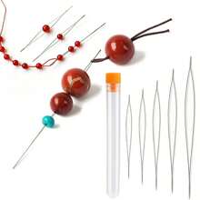 5入組穿珠針頭,開口針頭,扭曲針頭,diy珠子手鍊,珠寶工具,項鍊製作用品,手工針頭配件 - 串珠針 - 查看 2
