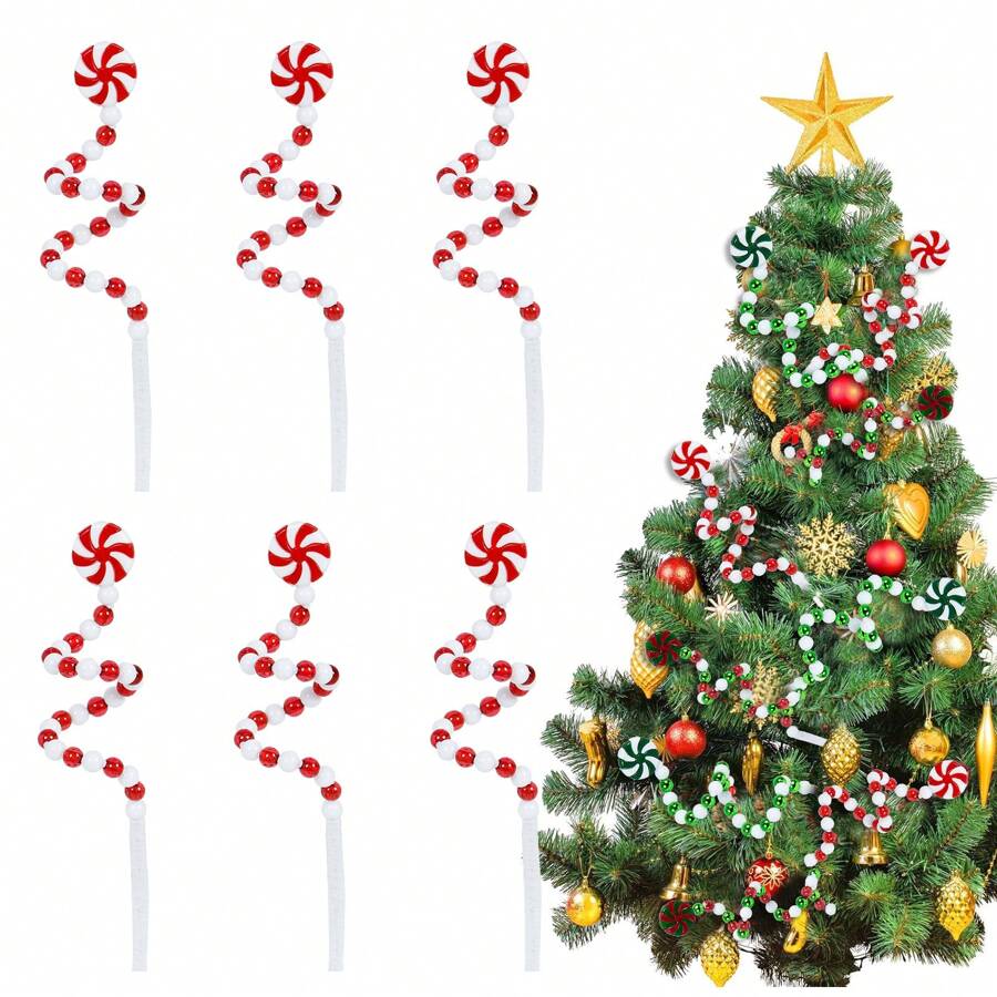 3/6 Cái Que Xoăn Giáng Sinh Màu Xanh Lá Cây Đỏ Trắng Kẹo Que Giáng Sinh Đồ Trang Trí Giáng Sinh Que Cây Thông Noel Màu Đỏ Cho Đồ Trang Trí Đầu Cây Thông Noel Đồ Thủ Công Văn Phòng Tại Nhà Đồ Trang Trí Tiệc - màu đỏ - Xem 1