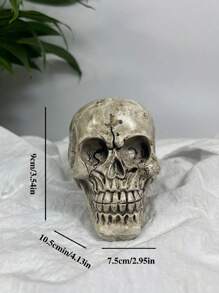 1pc Resin Skull, A Cool Decoration For Bar/Cafe, Also Suitable For Escape Room Game - Multicolor - View 3