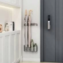 1入組長短柄雨傘收納架,壁掛設計,無需鑽孔,極簡風格,適用於家居