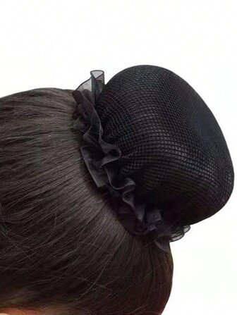 1pc Girls Back To School Black, Pink, Purple Ballet Bun Cover Hairnet, Suitable For Dance Class Or Stage Performance