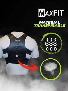 MAXFIT SPORTS HB300 MAXFIT Magnetic Back Vest - Medium Size - Black - View 2