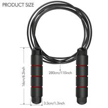 1pc Fitness Training Jump Rope, Bearing Steel Wire Weighted Jump Rope - Red - View 4