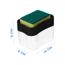 Soap Dispenser With Fiber For Kitchen Liquid Cleaning Gel - Silver - View 5