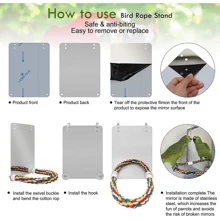 1pc Acrylic Mirror With Parrot Perch, Educational Bird Toy With Colorful Parrot Perch, Bird Cage Accessory, Suitable For Cockatiel, Parakeet