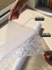 窗戶隱私膜,無膠靜電吸附窗貼,3d彩色玻璃窗貼紙,辦公室和家居裝飾用窗貼自粘塑料 - 白色 - 查看 6