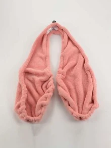 1pc Candy Colored Neck Hanging Breast Towel Wrap Bra, Bath Towel - Black - View 4