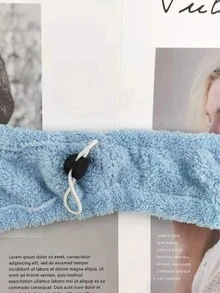 1pc Candy Colored Neck Hanging Breast Towel Wrap Bra, Bath Towel - Black - View 7