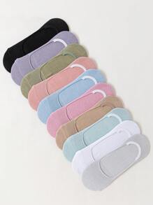 Random 5/10/20/30 Pairs Multi-Color Non-Slip No Show Invisible Low Cut Liner Socks