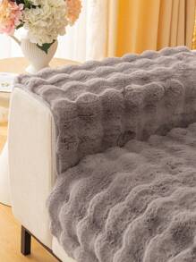 1入組素色毛茸沙發墊 - 灰色 - 查看 4