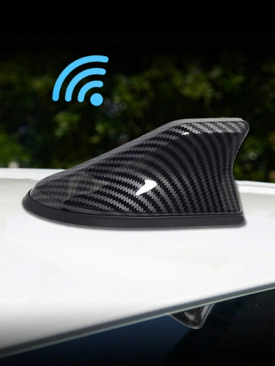 1入通用碳纖維汽車天線,鯊魚鰭樣式,信號放大器,適用於運動型/越野車/二門/三門車,防水耐鏽,個性化汽車配件 - 黑色 - 查看 1