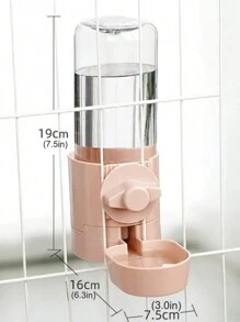 1入組貓咪掛碗自動飲水器,寵物自動餵食器,狗貓籠內掛碗飲水器 - 粉色 - 查看 2