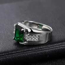 1 قطعة خاتم رجالي عصري بسيط ومزين بالأحجار الكريمة الزرقاء، خاتم عمل قابل للتعديل بتصميم مفتوح النهاية، هدية له