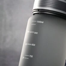1 bình nước thể thao 1000/650ml cho du lịch cắm trại ngoài trời, làm bằng Tritan với thiết kế kín, chống rò rỉ, nắp mở một nút bấm, bình nước uống trực tiếp - màu đen - Xem 6