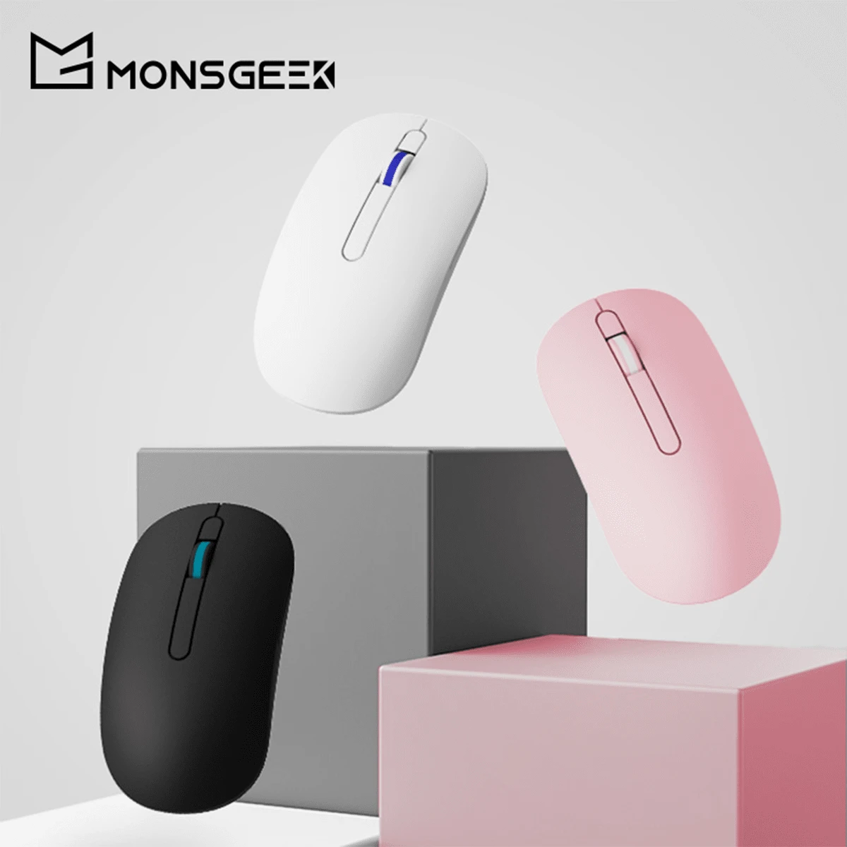Monsgeek D1 1 Pink Wireless Mouse Office Mouse Light Tone Mouse ...