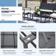 Rankok 4 Pieces Patio Furniture Set Outdoor Patio Conversation Sets Modern Porch Furniture Lawn Chairs with Glass Coffee Table for Home Garden Backyard Balcony - trắng - Xem 4