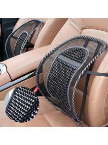 Respaldo Lumbar Asiento Auto Soporte Espalda Silla Oficina Vmingo - Blanco y Negro - Ver 3