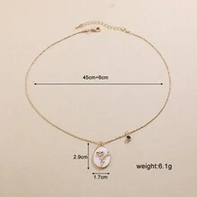 九月生日石黃金電鍍橢圓形項鍊,紫藤花設計,女士生日禮物 - 九月 - 查看 2