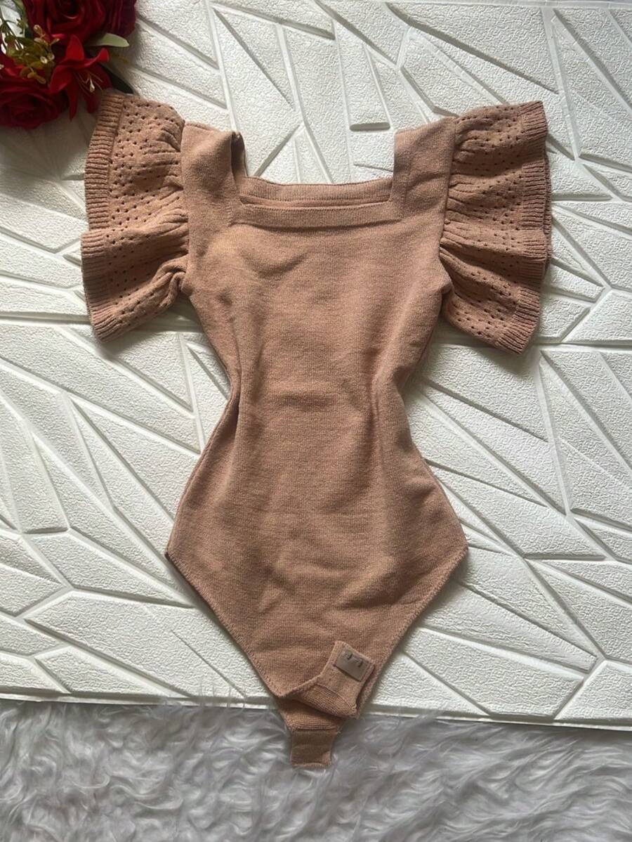 Women Bodysuits - 杏色 - 查看 1