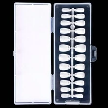 短棺形軟凝膠美甲貼片,240pcs預打磨全覆蓋形狀美甲貼片,半霧面凝膠假指甲貼片(短梯形) - 無色 - 查看 2