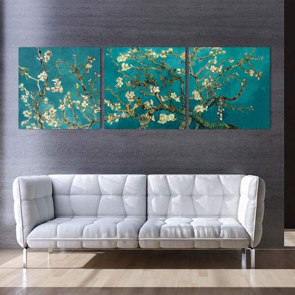 Set Of 3 Unframed Printed Canvas Scenery Artwork With Red Maple Forest Theme – Modern Minimalist Style For Living Room, Bedroom, Entryway Decoration