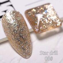 15毫升閃爍閃粉凝膠反光閃粉凝膠指甲油閃粉收藏指甲油凝膠指甲油uv凝膠指甲沙龍亮光漆適合派對和日常風格（金色） - 香檳色 - 查看 4