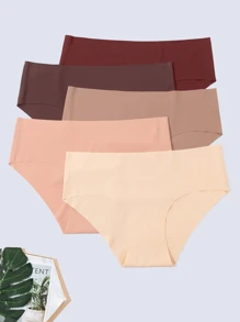 5 件裝無縫女士內褲,彈力舒適塑形內褲 - 彩色 - 查看 3